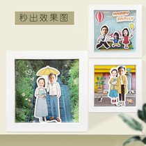 Girlfriend couple Family Creative diy three-dimensional photo frame 8 inch 3d cartoon table customized to send girlfriend birthday gift