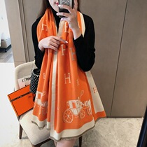 Scarf women winter warm thickened fashion wild double-sided shawl wagon chain European and American cashmere