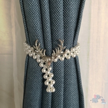 Yarn curtain special pearl curtain strap Nordic ins simple modern Elk creative rope hook pair