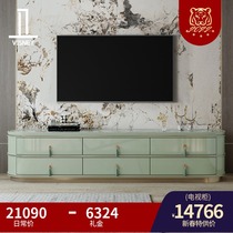 Methodist light luxury marble TV cabinet living room solid wood floor cabinet storage cabinet high-grade furniture C12 new products