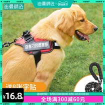Dog leash vest medium and large dog anti-bite golden hair Labrador dog chain cute chest back walking dog rope