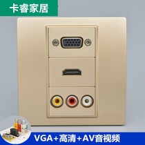 Champagne 86 multimedia HDMI HD VGA video projector audio socket multi-function combination panel
