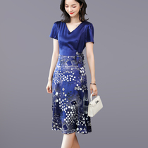 Hangzhou hanging silk dress female 2021 new summer big temperament high-end light luxury mulberry silk skirt summer