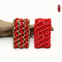 This year's red rope hand-woven waist belt buckle colorful rope Nafu fortune couple