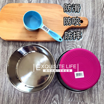 Supper Hup Dog Bowls Pets Bowls Stainless Steel Packs Rubber Bowls Cats Bowls of dogs Cat Pots of water with anti-slip