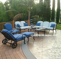 Outdoor cast aluminum sofa villa garden courtyard sofa table and chair European club metal sofa outdoor sofa