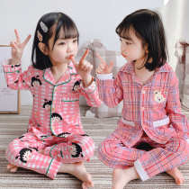 Childrens pajamas long sleeve cotton spring autumn girls cotton spring girls baby children home clothes