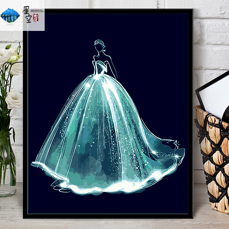 Digital Oil Painting Creative Wedding Clothes Series Diy Digital Oil Painting Hand-made Digital Filling Painting Hand-painted Decorative Hanging Painting