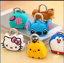 Cartoon padlock cute padlock metal mini lock luggage lock anti-theft travel Cabinet combination lock