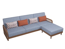 Real home pure wood attitude Nordic style solid wood furniture living room combination-sofa coffee table TV cabinet