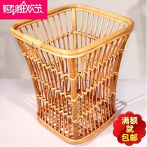 Rattan weaving storage basket dirty clothes basket flared mouth large hotel restaurant family towel basket bathroom home