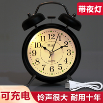 Alarm clock students use simple Nordic creative childrens personality lazy people mute bedside small alarm bell Super Sound