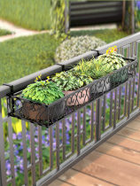 Balcony flower stand hanging iron guardrail flower pot hanger meaty outdoor railing flower shelf indoor window sill rack