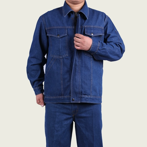 Джинсовый хлопковый износостойкий комбинезон, защита от ожогов