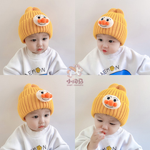 Baby hat autumn and winter baby knitted hat cute children ear wool hat Korean version of boy tide children Winter