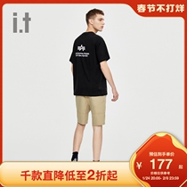 It ALPHA INDUSTRIES Men's Spring Summer Military Badge Letter Printing Trend Short Sleeve T-Shirt 200