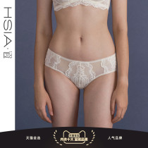 HSIA WHITE LACE PANTS FEMALE CLOUD ROLL YUNSHU PURE COTTON CROTCH BOTTOM LIGHT AND BREATHABLE BAG HIP MID-WAIST FLAT CORNER PANTS