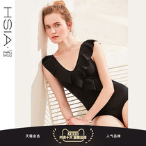 HSIA ya sexy one-piece swimsuit female Conservative back retro small chest belly covered belly slim hot spring swimsuit