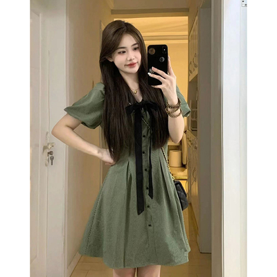 taobao agent Doll, summer dress, plus size, doll collar, with short sleeve, 2023 collection, suitable for teen
