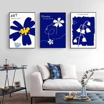 Klein blue digital oil painting DIY oil color painting modern simple abstract blue flowers ins living room decoration painting