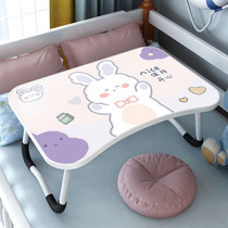 Small desk bed small table desk folding lazy table student dormitory learning writing computer desk bedroom cartoon