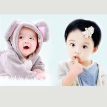 Twins portrait doll pictures Baby wall stickers Baby posters prenatal education hanging paintings doll stickers Wedding room newborn bb