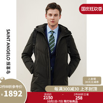 Happy bird winter mens cold clothes casual fluffy long down jacket hooded warm windproof thick coat men