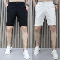 Summer new mens white stretch slim-fit trousers shorts Korean version of the trend youth popular five-point pants in the pants trend