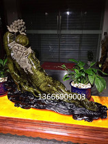 Jin Sinan wood carving small leaves of Jinsi Nan ginseng have blessing ornaments Ebony animal crafts birthday Star fairy Yin sinking Wood root carving