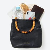 Japanese magazine appendix bag Bamboo bamboo handle portable leather lunch box bag handbag Bento bag Tote bag
