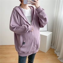  Pregnant womens jackets autumn clothes spring and autumn loose plus size fashion pregnancy sweater cardigan womens mid-length top