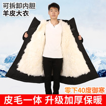 Sheep leather army cotton coat male fur integrated winter thickened warm northeast wool cold protection clothing sheepskin cotton jacket