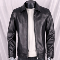 Haining sheepskin leather leather jacket for middle-aged and elderly lapel casual leather jacket jacket dad light and comfortable