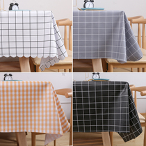 Plaid tablecloth waterproof and oil-proof disposable tablecloth rectangular table mat desk ins Wind pvc plastic coffee table tablecloth