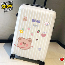 12 net red bubble bear Korean ins new bear cute girl Japanese ins wind stewardess suitcase sticker