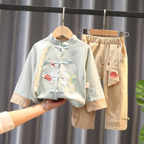 Boys New Year clothes Chinese style costume baby Mid-Autumn Festival Spring and Autumn Children New Year Tang suit Hanfu 2021 New