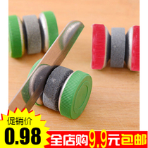 Round sharpener Stone Mini Portable coarse grinding natural household small kitchen knife small kitchen pure manual double-sided