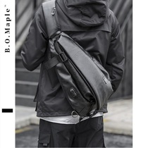 BOMaple waterproof water drop bag mens chest bag shoulder bag Tide brand leather charging riding triangle shoulder backpack