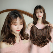 One-piece wig u-shaped female long hair u-shaped half-head cover reissued piece no trace micro curly hair big wave natural hair receiving piece
