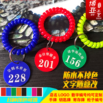 Bath hand card spicy hot number plate clip called number card key card registration card digital number plate cabinet