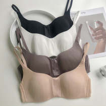 Pure cotton no steel rims no trace one-piece underwear square collar big chest small chest spring and summer white ultra-thin bra no empty cup