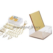 (Dream Story) High-end acrylic note mirror box metal clip book clip student office stationery transparent