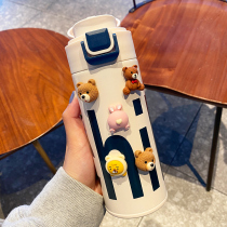 Simple couple thermos cup male and female high value Student water Cup portable Japanese direct drink cup ins Harajuku style