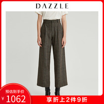 Liu Wen's new plaid fabric casual pants for women 2g4q4033n