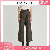 Liu Wen with the same paragraph DAZZLE ground element autumn and winter new plaid woven casual pants women 2G4Q4033N