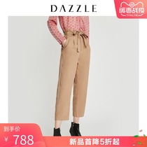 Dazzle ground plain spring dress new simple and comfortable lace up flower bud leisure pants for women 2g3q4101l