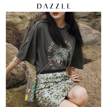 Dazzle Disu 2020 spring new Disu logo series animal pattern short sleeve T-shirt 2c1b3151q