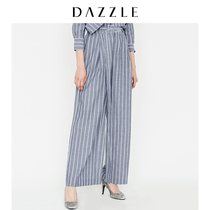 Dazzle original spring and autumn new stripe fabric casual wide leg pants 2f1q4082s