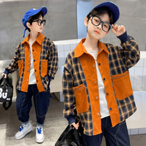Boys shirt spring 2022 new foreign style children's clothing children's shirt large children's thin coat casual coat