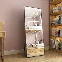 Nordic style dressing mirror full-body dormitory folding student floor home hanging wall hidden wardrobe built-in